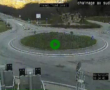 <h2>Webcam au nord d'Ax-les-Thermes au niveau de l'aire de chaînage de la N20. Vue orientée vers les Pyrénées, en direction de Pas de la Case</h2>