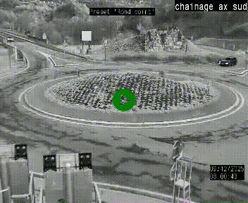 <h2>Webcam au nord d'Ax-les-Thermes au niveau de l'aire de chaînage de la N20. Vue orientée vers les Pyrénées, en direction de Pas de la Case</h2>