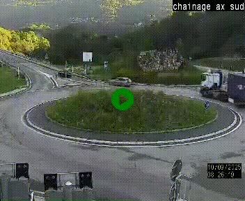 <h2>Webcam au nord d'Ax-les-Thermes au niveau de l'aire de chaînage de la N20. Vue orientée vers les Pyrénées, en direction de Pas de la Case</h2>