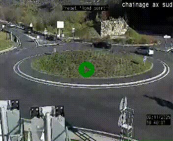 <h2>Webcam au nord d'Ax-les-Thermes au niveau de l'aire de chaînage de la N20. Vue orientée vers les Pyrénées, en direction de Pas de la Case</h2>