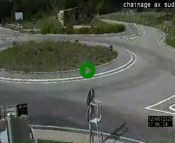 <h2>Webcam au nord d'Ax-les-Thermes au niveau de l'aire de chaînage de la N20. Vue orientée vers les Pyrénées, en direction de Pas de la Case</h2>