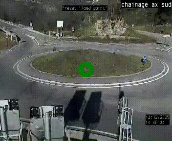 Webcam au nord d'Ax-les-Thermes au niveau de l'aire de chaînage de la N20. Vue orientée vers les Pyrénées, en direction de Pas de la Case