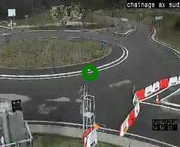 <h2>Webcam au nord d'Ax-les-Thermes au niveau de l'aire de chaînage de la N20. Vue orientée vers les Pyrénées, en direction de Pas de la Case</h2>