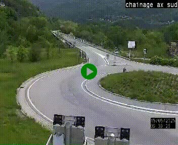 <h2>Webcam au nord d'Ax-les-Thermes au niveau de l'aire de chaînage de la N20. Vue orientée vers les Pyrénées, en direction de Pas de la Case</h2>