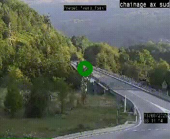 <h2>Webcam au nord d'Ax-les-Thermes au niveau de l'aire de chaînage de la N20. Vue orientée vers les Pyrénées, en direction de Pas de la Case</h2>