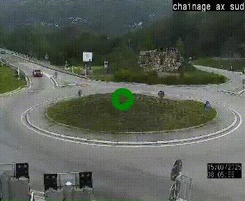 <h2>Webcam au nord d'Ax-les-Thermes au niveau de l'aire de chaînage de la N20. Vue orientée vers les Pyrénées, en direction de Pas de la Case</h2>