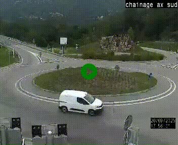 <h2>Webcam au nord d'Ax-les-Thermes au niveau de l'aire de chaînage de la N20. Vue orientée vers les Pyrénées, en direction de Pas de la Case</h2>