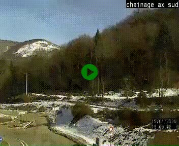<h2>Webcam au nord d'Ax-les-Thermes au niveau de l'aire de chaînage de la N20. Vue orientée vers les Pyrénées, en direction de Pas de la Case</h2>