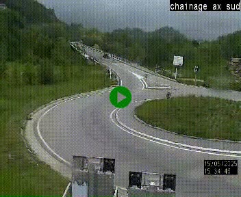<h2>Webcam au nord d'Ax-les-Thermes au niveau de l'aire de chaînage de la N20. Vue orientée vers les Pyrénées, en direction de Pas de la Case</h2>