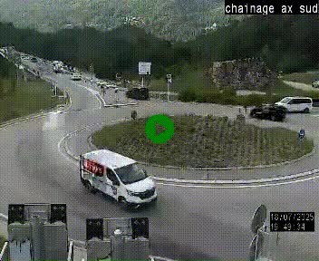 <h2>Webcam au nord d'Ax-les-Thermes au niveau de l'aire de chaînage de la N20. Vue orientée vers les Pyrénées, en direction de Pas de la Case</h2>