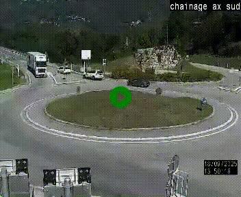 <h2>Webcam au nord d'Ax-les-Thermes au niveau de l'aire de chaînage de la N20. Vue orientée vers les Pyrénées, en direction de Pas de la Case</h2>