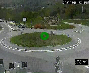 <h2>Webcam au nord d'Ax-les-Thermes au niveau de l'aire de chaînage de la N20. Vue orientée vers les Pyrénées, en direction de Pas de la Case</h2>