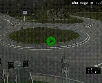 <h2>Webcam au nord d'Ax-les-Thermes au niveau de l'aire de chaînage de la N20. Vue orientée vers les Pyrénées, en direction de Pas de la Case</h2>