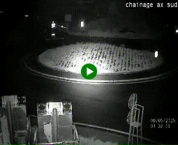 Webcam au nord d'Ax-les-Thermes au niveau de l'aire de chaînage de la N20. Vue orientée vers les Pyrénées, en direction de Pas de la Case