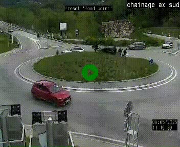 Webcam au nord d'Ax-les-Thermes au niveau de l'aire de chaînage de la N20. Vue orientée vers les Pyrénées, en direction de Pas de la Case