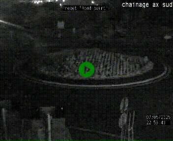 Webcam au nord d'Ax-les-Thermes au niveau de l'aire de chaînage de la N20. Vue orientée vers les Pyrénées, en direction de Pas de la Case