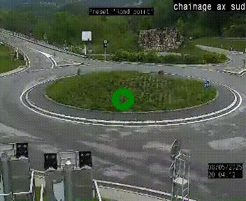 Webcam au nord d'Ax-les-Thermes au niveau de l'aire de chaînage de la N20. Vue orientée vers les Pyrénées, en direction de Pas de la Case