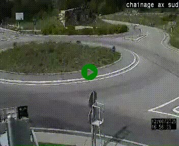 Webcam au nord d'Ax-les-Thermes au niveau de l'aire de chaînage de la N20. Vue orientée vers les Pyrénées, en direction de Pas de la Case