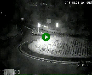 Webcam au nord d'Ax-les-Thermes au niveau de l'aire de chaînage de la N20. Vue orientée vers les Pyrénées, en direction de Pas de la Case