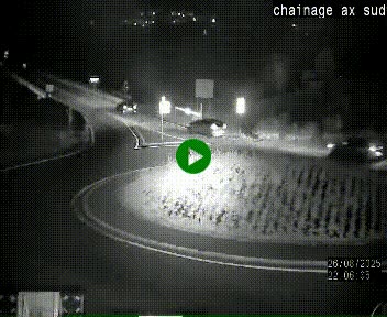 Webcam au nord d'Ax-les-Thermes au niveau de l'aire de chaînage de la N20. Vue orientée vers les Pyrénées, en direction de Pas de la Case