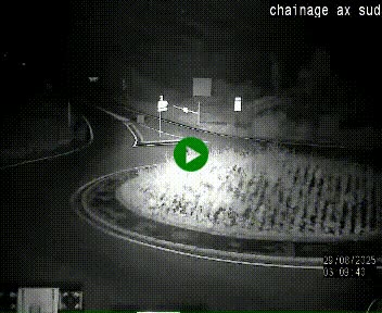 Webcam au nord d'Ax-les-Thermes au niveau de l'aire de chaînage de la N20. Vue orientée vers les Pyrénées, en direction de Pas de la Case