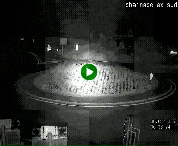 Webcam au nord d'Ax-les-Thermes au niveau de l'aire de chaînage de la N20. Vue orientée vers les Pyrénées, en direction de Pas de la Case