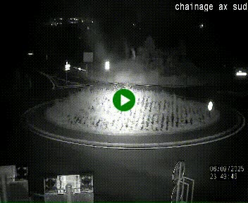 Webcam au nord d'Ax-les-Thermes au niveau de l'aire de chaînage de la N20. Vue orientée vers les Pyrénées, en direction de Pas de la Case