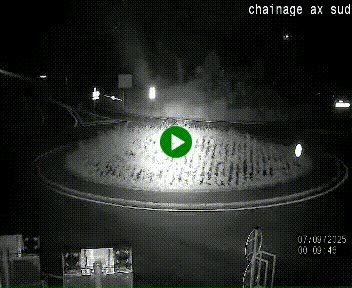 Webcam au nord d'Ax-les-Thermes au niveau de l'aire de chaînage de la N20. Vue orientée vers les Pyrénées, en direction de Pas de la Case