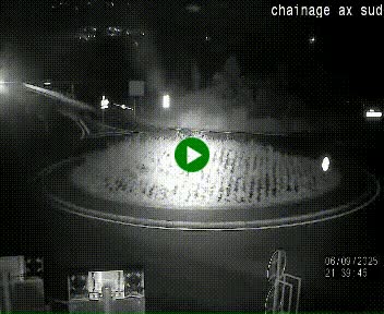 Webcam au nord d'Ax-les-Thermes au niveau de l'aire de chaînage de la N20. Vue orientée vers les Pyrénées, en direction de Pas de la Case