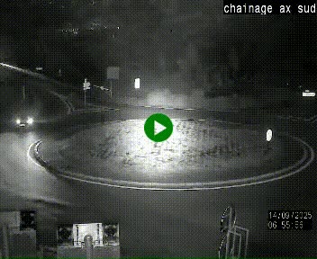 Webcam au nord d'Ax-les-Thermes au niveau de l'aire de chaînage de la N20. Vue orientée vers les Pyrénées, en direction de Pas de la Case