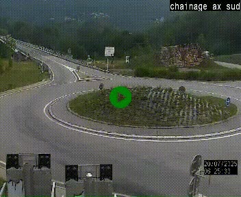 <h2>Webcam au nord d'Ax-les-Thermes au niveau de l'aire de chaînage de la N20. Vue orientée vers les Pyrénées, en direction de Pas de la Case</h2>