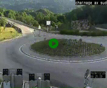 <h2>Webcam au nord d'Ax-les-Thermes au niveau de l'aire de chaînage de la N20. Vue orientée vers les Pyrénées, en direction de Pas de la Case</h2>