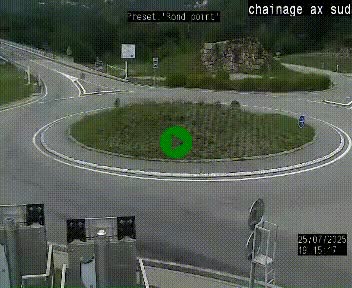 <h2>Webcam au nord d'Ax-les-Thermes au niveau de l'aire de chaînage de la N20. Vue orientée vers les Pyrénées, en direction de Pas de la Case</h2>