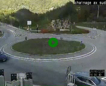 <h2>Webcam au nord d'Ax-les-Thermes au niveau de l'aire de chaînage de la N20. Vue orientée vers les Pyrénées, en direction de Pas de la Case</h2>