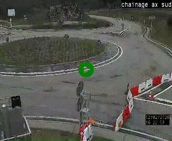 <h2>Webcam au nord d'Ax-les-Thermes au niveau de l'aire de chaînage de la N20. Vue orientée vers les Pyrénées, en direction de Pas de la Case</h2>