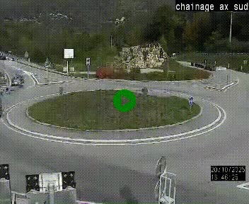 <h2>Webcam au nord d'Ax-les-Thermes au niveau de l'aire de chaînage de la N20. Vue orientée vers les Pyrénées, en direction de Pas de la Case</h2>