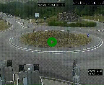 <h2>Webcam au nord d'Ax-les-Thermes au niveau de l'aire de chaînage de la N20. Vue orientée vers les Pyrénées, en direction de Pas de la Case</h2>