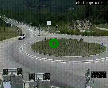 <h2>Webcam au nord d'Ax-les-Thermes au niveau de l'aire de chaînage de la N20. Vue orientée vers les Pyrénées, en direction de Pas de la Case</h2>