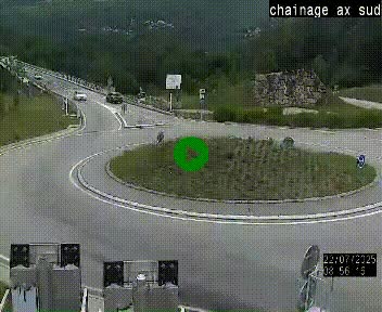 <h2>Webcam au nord d'Ax-les-Thermes au niveau de l'aire de chaînage de la N20. Vue orientée vers les Pyrénées, en direction de Pas de la Case</h2>