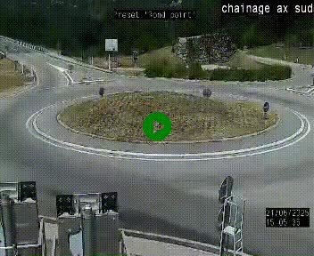 <h2>Webcam au nord d'Ax-les-Thermes au niveau de l'aire de chaînage de la N20. Vue orientée vers les Pyrénées, en direction de Pas de la Case</h2>
