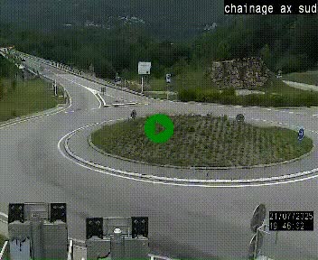 <h2>Webcam au nord d'Ax-les-Thermes au niveau de l'aire de chaînage de la N20. Vue orientée vers les Pyrénées, en direction de Pas de la Case</h2>