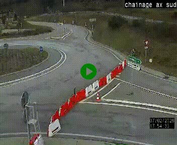 <h2>Webcam au nord d'Ax-les-Thermes au niveau de l'aire de chaînage de la N20. Vue orientée vers les Pyrénées, en direction de Pas de la Case</h2>