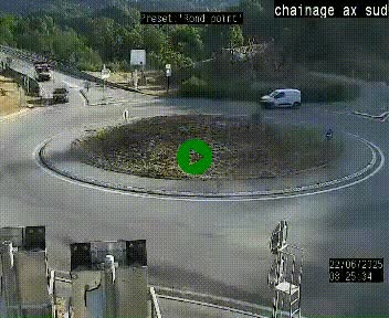 <h2>Webcam au nord d'Ax-les-Thermes au niveau de l'aire de chaînage de la N20. Vue orientée vers les Pyrénées, en direction de Pas de la Case</h2>