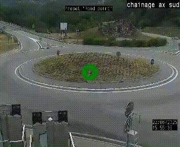 <h2>Webcam au nord d'Ax-les-Thermes au niveau de l'aire de chaînage de la N20. Vue orientée vers les Pyrénées, en direction de Pas de la Case</h2>