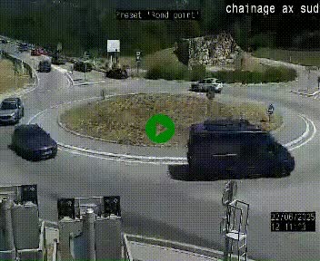 <h2>Webcam au nord d'Ax-les-Thermes au niveau de l'aire de chaînage de la N20. Vue orientée vers les Pyrénées, en direction de Pas de la Case</h2>