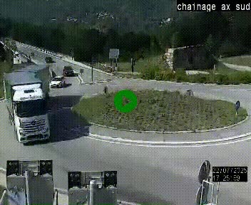 <h2>Webcam au nord d'Ax-les-Thermes au niveau de l'aire de chaînage de la N20. Vue orientée vers les Pyrénées, en direction de Pas de la Case</h2>