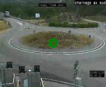 <h2>Webcam au nord d'Ax-les-Thermes au niveau de l'aire de chaînage de la N20. Vue orientée vers les Pyrénées, en direction de Pas de la Case</h2>