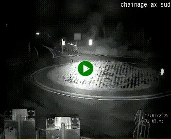<h2>Webcam au nord d'Ax-les-Thermes au niveau de l'aire de chaînage de la N20. Vue orientée vers les Pyrénées, en direction de Pas de la Case</h2>
