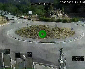 <h2>Webcam au nord d'Ax-les-Thermes au niveau de l'aire de chaînage de la N20. Vue orientée vers les Pyrénées, en direction de Pas de la Case</h2>