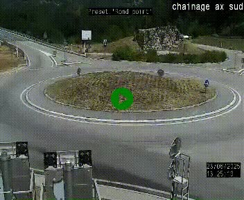 <h2>Webcam au nord d'Ax-les-Thermes au niveau de l'aire de chaînage de la N20. Vue orientée vers les Pyrénées, en direction de Pas de la Case</h2>